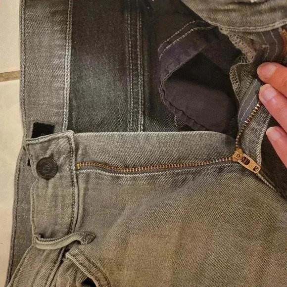 MOTHER Swooner Supermoon Stripe Skinny High Rise Jeans Grey Stretch - Picture 10 of 13